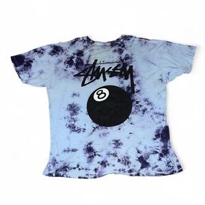 Stussy Eight 8 Ball Blue Tie Dye Tee
